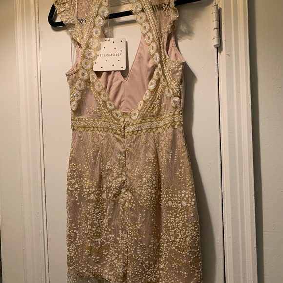 NWT HelloMolly Blush & Gold Dress - Size M - Picture 6 of 12